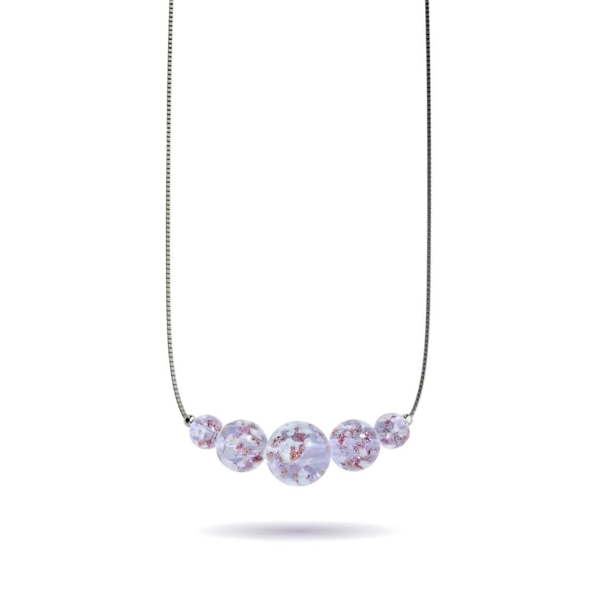 Lilac | .925 Sterling Silver | Firefly Glass Infinity Clasp Necklace